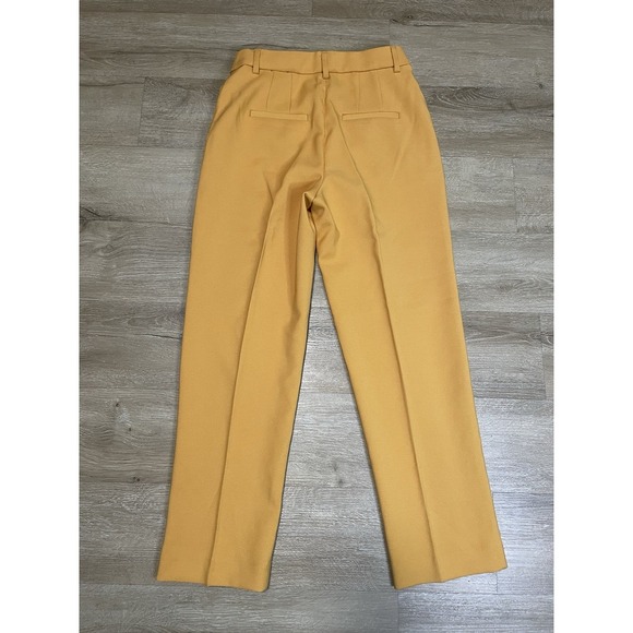 Express Pants Womens Sz 2R Regular Editor Straight Ankle High Rise Yellow - Picture 2 of 8